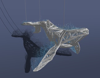 鲸鱼雕塑装置
