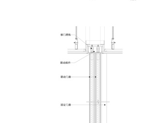 暗藏移门/电动玻璃移门/同向联动移门节点图