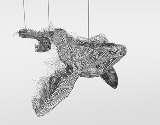 鲸鱼雕塑装置 装饰美陈 吊灯 展厅