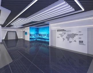 科技展厅 滑轨魔屏 LED拼接大屏 三折屏