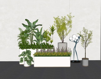 植物花箱 绿植堆 植物组合