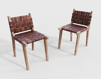 实木编织椅子