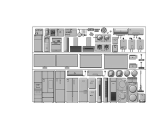 家用电器组合 冰箱 空调 洗衣机 电视 投影幕布 热水器 厨房电器 油烟机