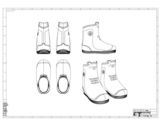 儿童雨鞋CAD制作图