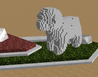 景观雕塑像素小羊