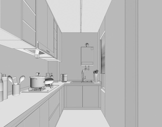 厨房间 厨房 橱柜 吊柜
