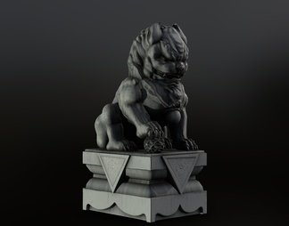 石狮子雕塑 雕塑小品