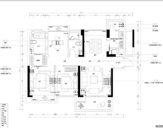 家装施工图（3室2厅2卫）