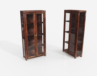 实木玻璃书柜 装饰柜  储物柜