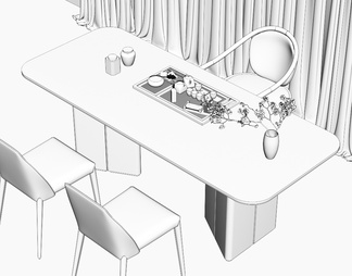 大理石茶桌椅组合，茶室，大理石茶桌，茶台，岩板泡茶桌