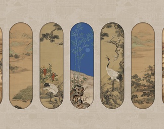 中式山水壁画贴图(1)