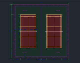 24套羽毛球场 运动场 体育馆CAD施工图