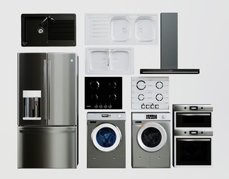 家用电器，厨房电器，冰箱，水盆，洗菜盆，洗衣机，油烟机，电烤箱