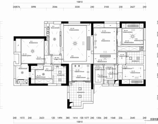 120㎡三居室家装室内施工图 家装 私宅 样板房 平层