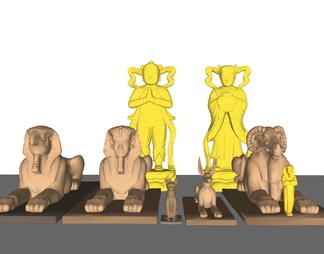 古代雕塑小品狮身人面像