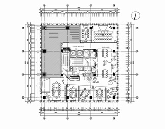 五层办公室平面系统图  办公楼 开敞办公 办公空间