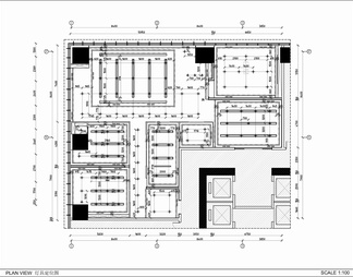 300㎡办公室施工图  办公空间 会议室 开敞办公