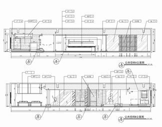 1800㎡办公室施工图 办公空间 会议室 开敞办公