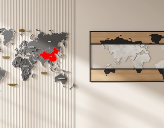 世界地图墙饰挂件