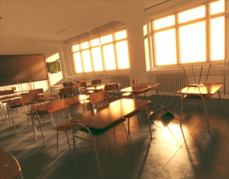 复古怀旧实木教室