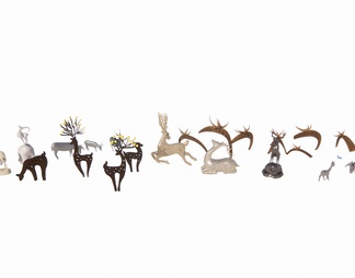 各种鹿雕塑小品