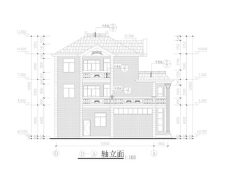 别墅建筑方案图纸，平面图，立面图