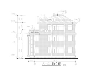 别墅建筑方案图纸，平面图，立面图