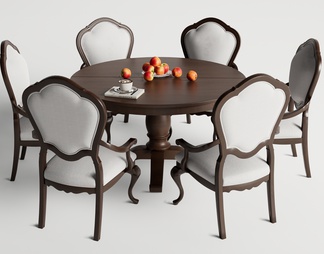 餐桌椅组合 圆形餐桌