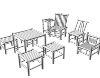 竹椅，凳子，休闲桌椅