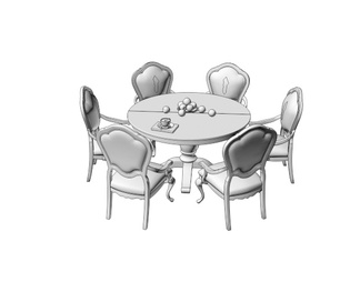 餐桌椅组合 圆形餐桌