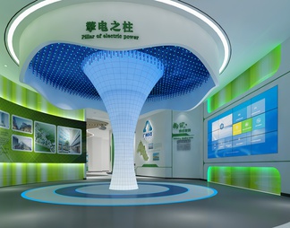 科技环保展厅 发光造型树  LED拼接屏 互动触摸一体机