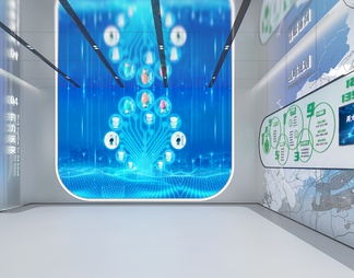 科技企业展厅 互动触摸一体机 互动触摸屏 荣誉展示 LED拼接屏