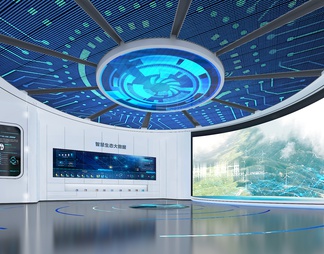 智慧生态环保展厅 LED拼接大屏 互动触摸屏 产品展示台