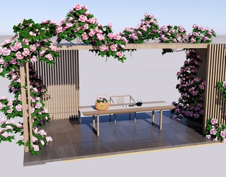 爬藤植物庭院廊架