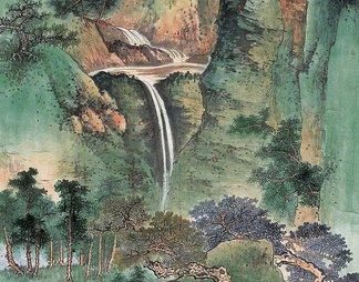 中式写意国画山水挂画 