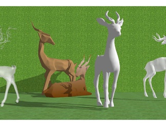 鹿雕塑 麋鹿