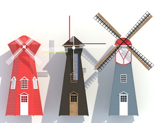 网红风车，荷兰风车