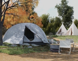 野外露营，帐篷，深林