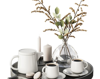 花瓶 盆栽 茶具组合 桌面装饰摆件 软装配饰