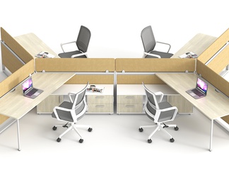 办公桌椅组合 办公桌 职员桌 员工位 屏风工位 工位