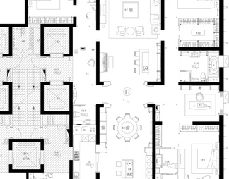 38-GOA-大连维多利亚公馆D1户型样板间丨350m²丨方案+效果图+彩立面+施工图+宣传片