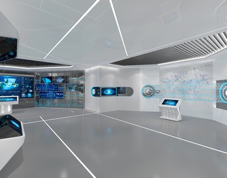 科技企业展厅 互动触摸一体机 通电玻璃 互动触摸屏