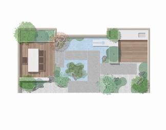 PSD免扣屋顶花园庭院平面图