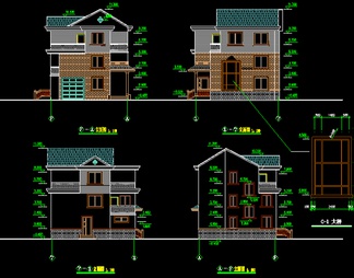 农家乐乡村别墅建筑CAD施工图