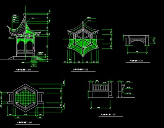 六角亭CAD建筑方案设计图纸