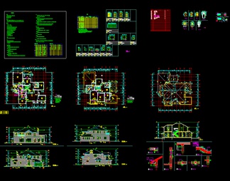16套别墅建筑设计CAD图纸