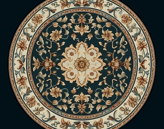 欧式圆形地毯贴图