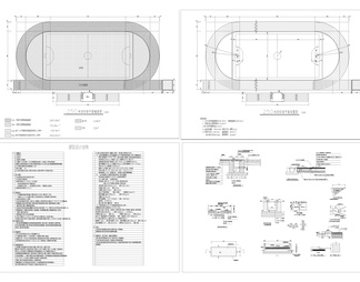 6套环形塑胶跑道运动场地CAD施工图