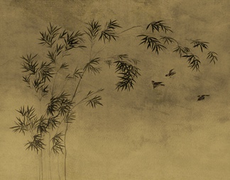 新中式竹子壁纸屏风