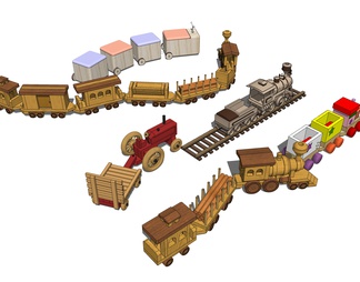 玩具火车 木制小车